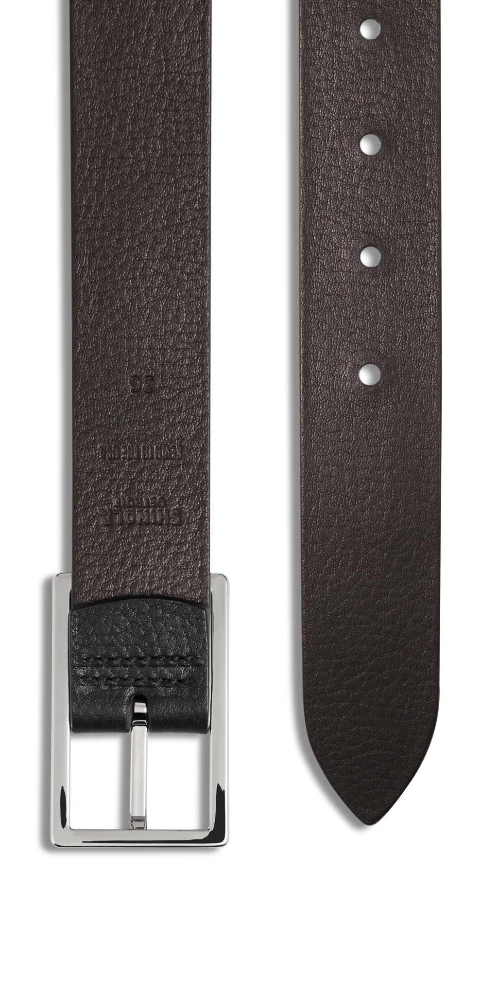 1 1/4" Reversible Rectangle Buckle Belt - Black - Image 3