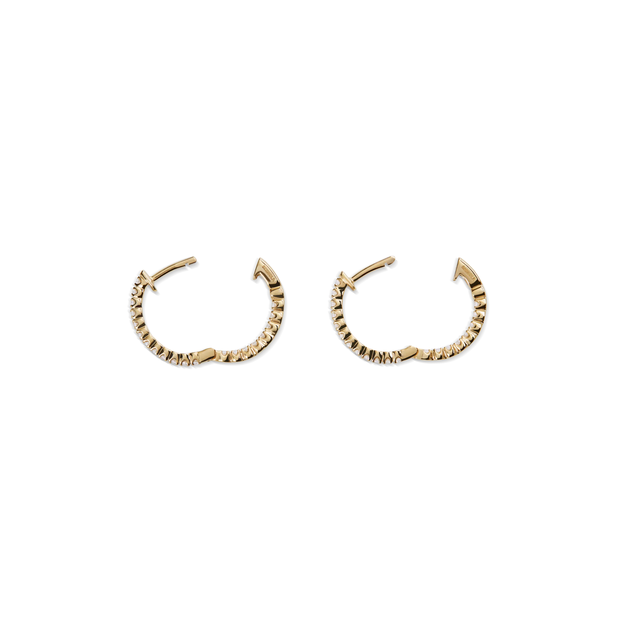 1/2 Carat Diamond Hoop Earrings - Yellow Gold - Image 3