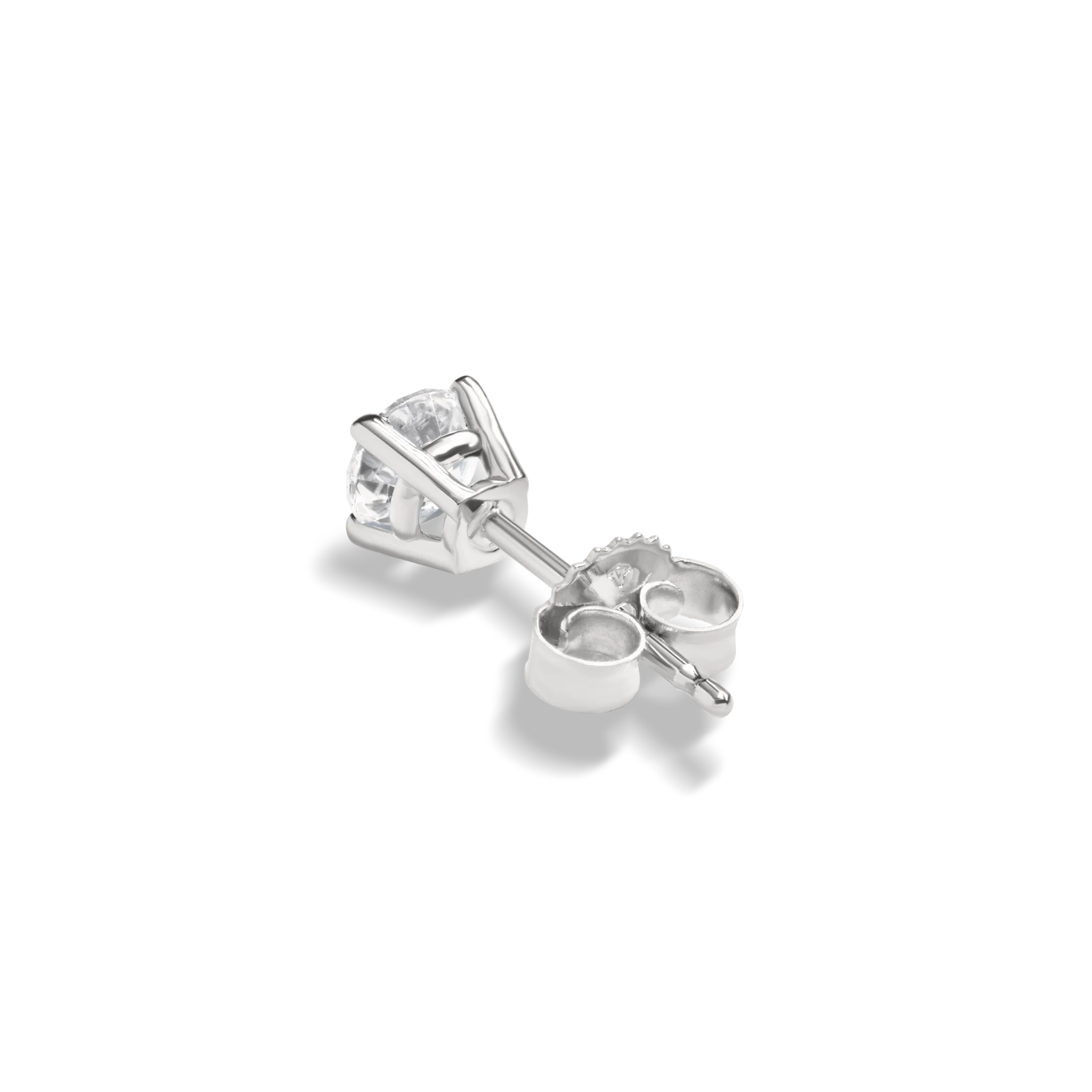 1/2 Carat Round Diamond Studs - White Gold - Image 5
