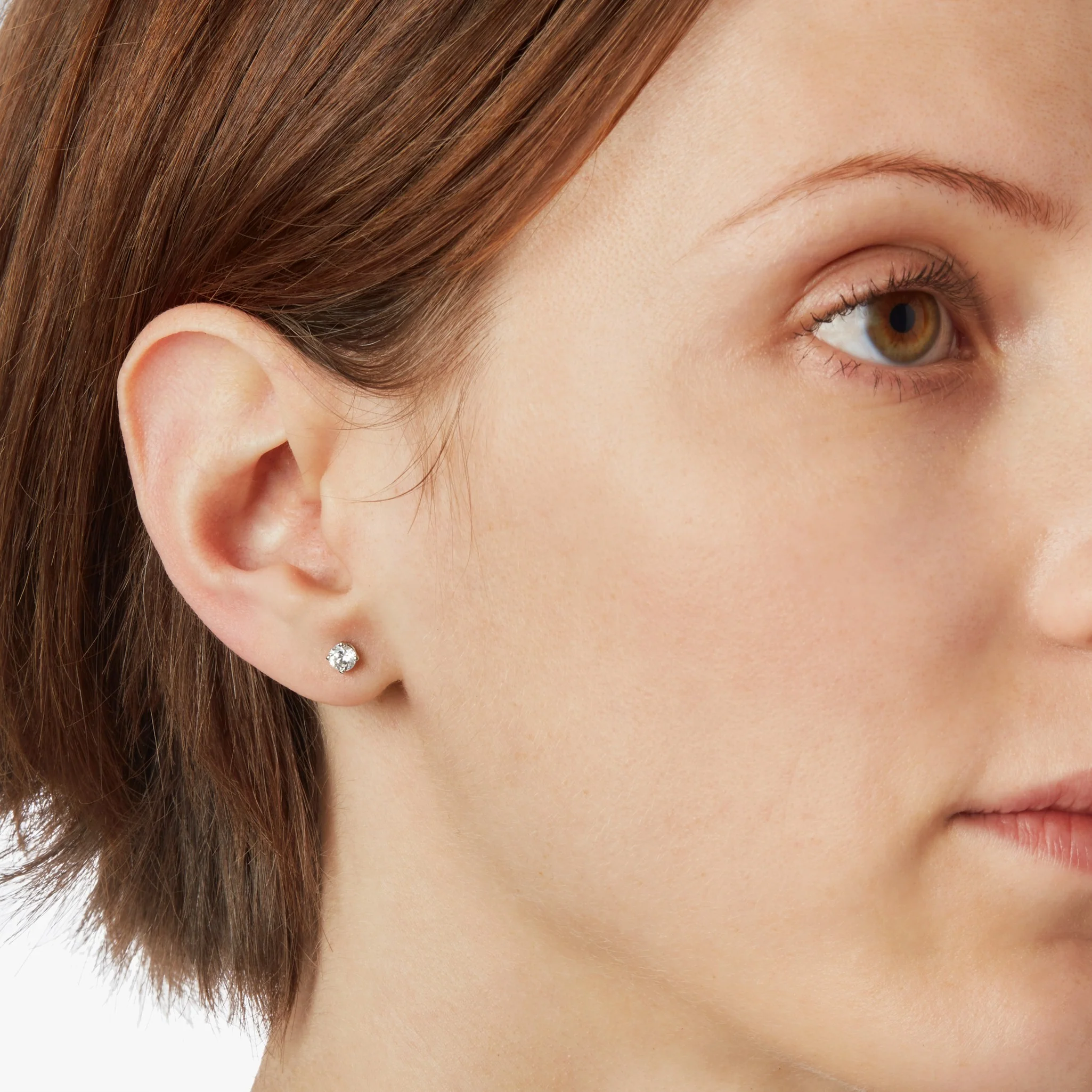 1/2 Carat Round Diamond Studs - Yellow Gold - Image 3