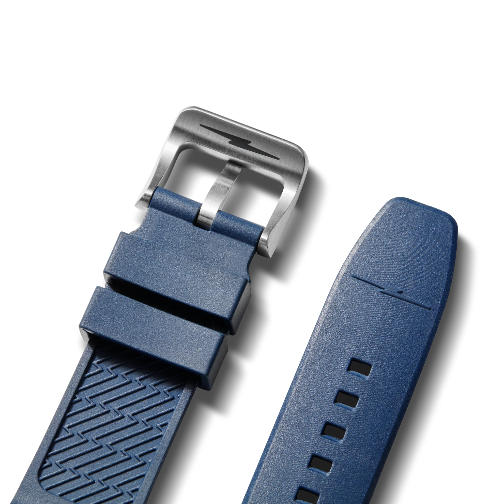 22mm Midnight Blue Expandable Dive Rubber Watch Strap - Midnight Blue - Image 3