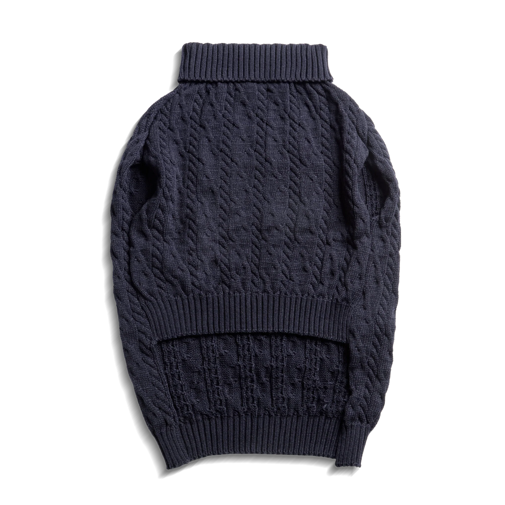 Cable Knit Dog Sweater - Black - Image 11