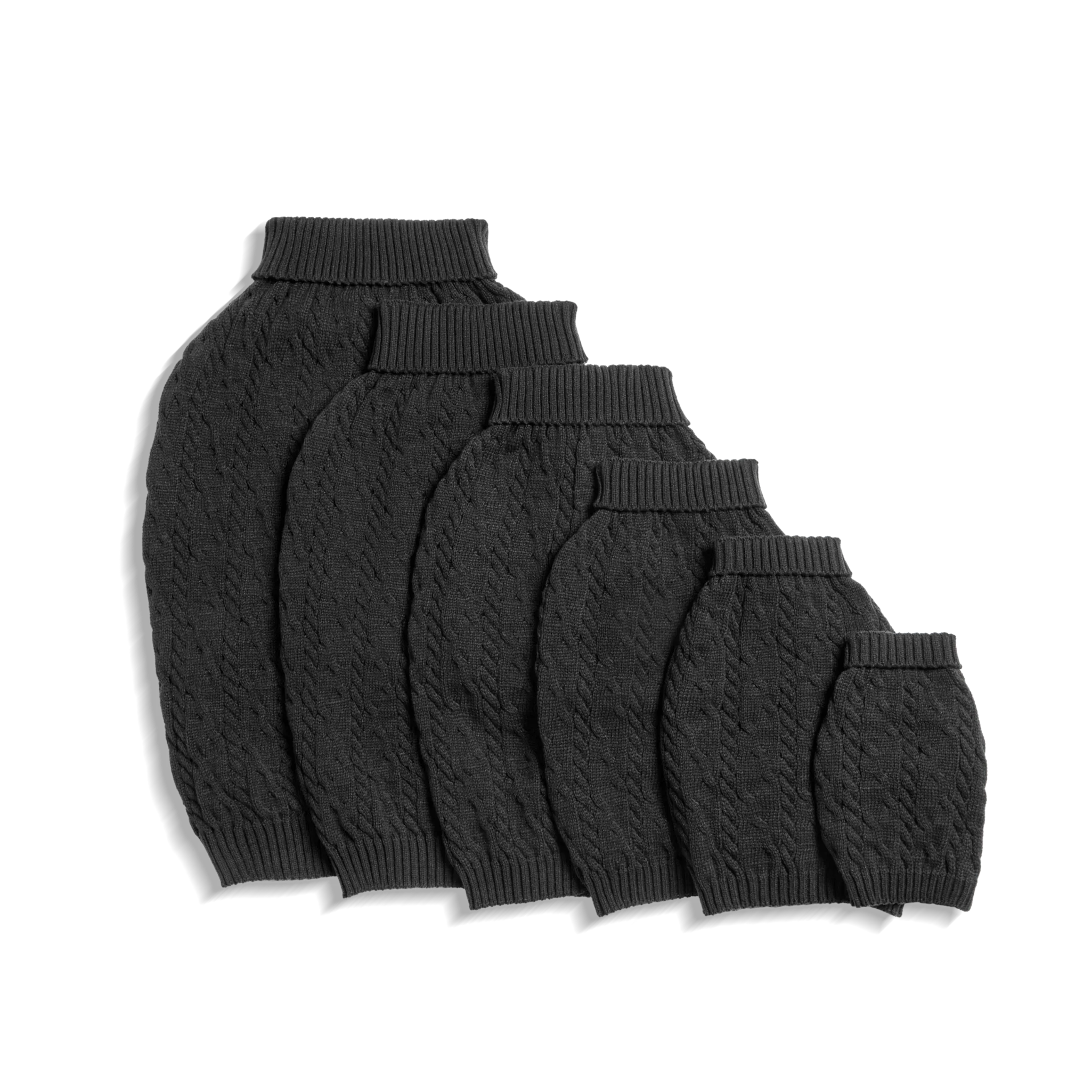 Cable Knit Dog Sweater - Black - Image 5