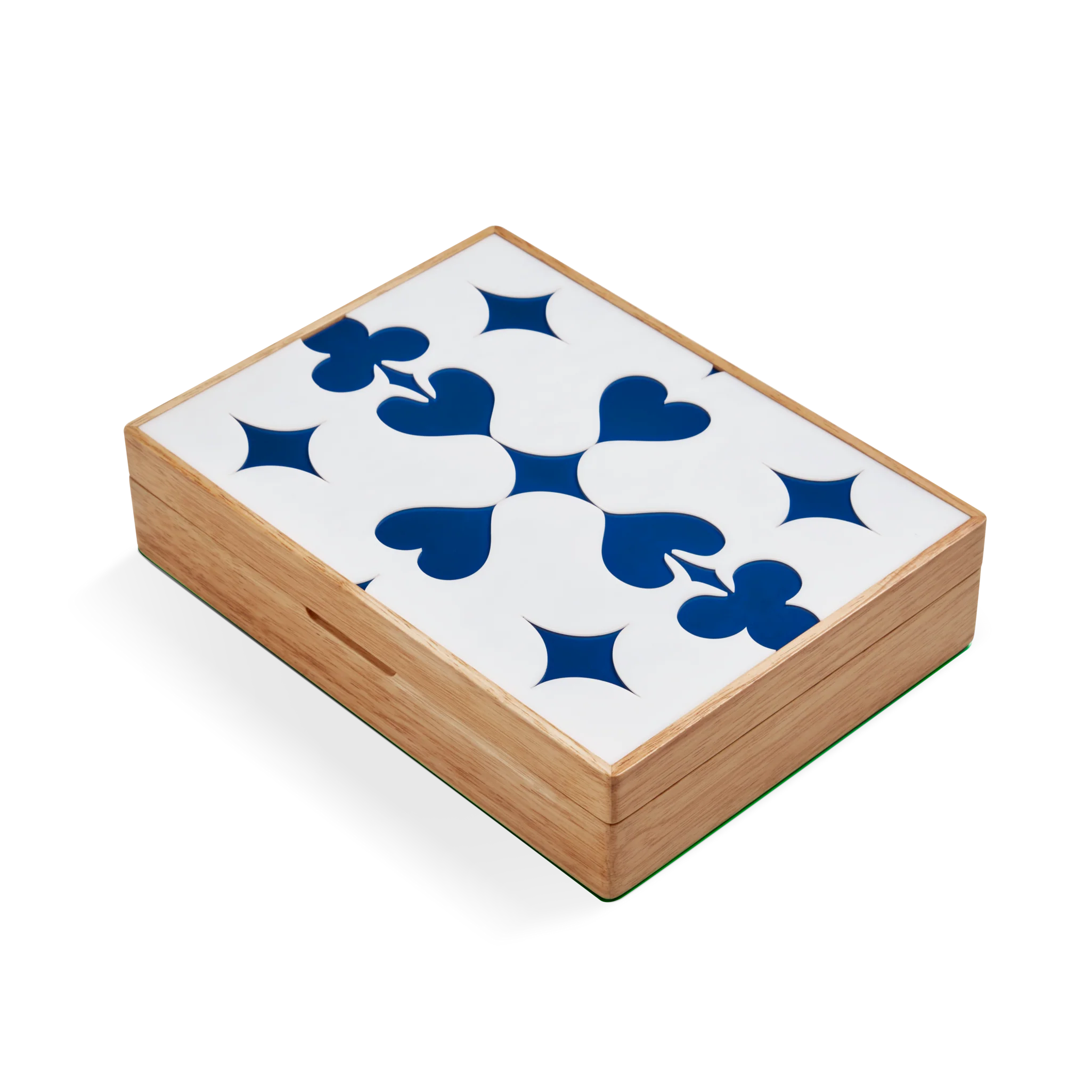 Lacquered Wood Poker Set - Cream / Blue - Image 4